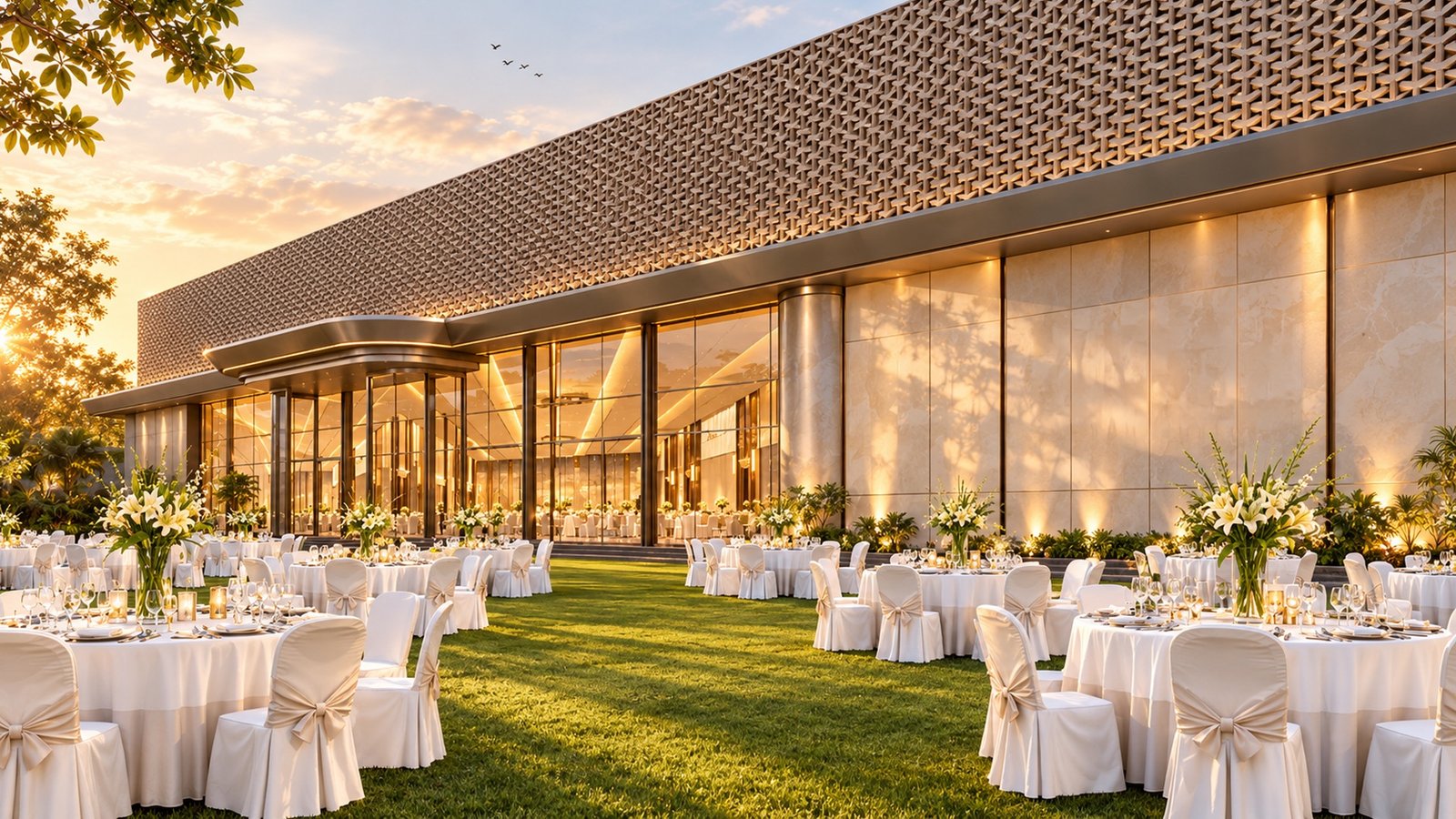The Sapphire Lawn, dressed under the roof edge